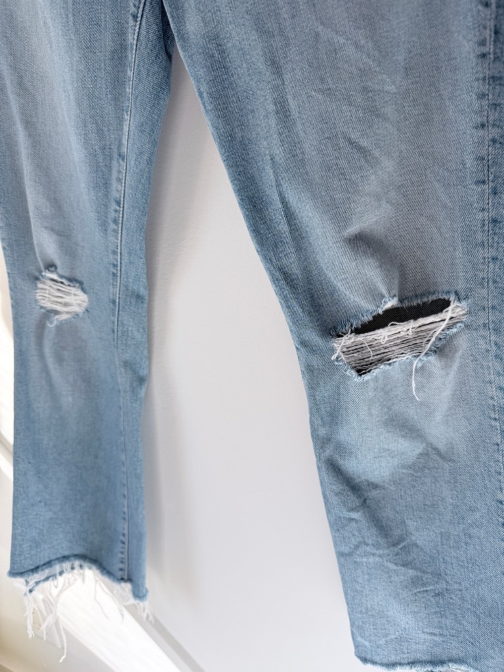 Mother The Superior Step Ankle Fray Distressed Jeans |High Rise Raw Hem Crop |30 - Picture 9 of 17